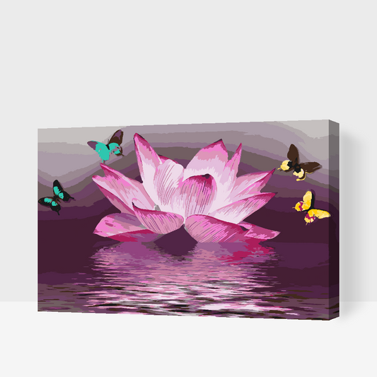 Paint by Numbers - Lotus og Sommerfugl