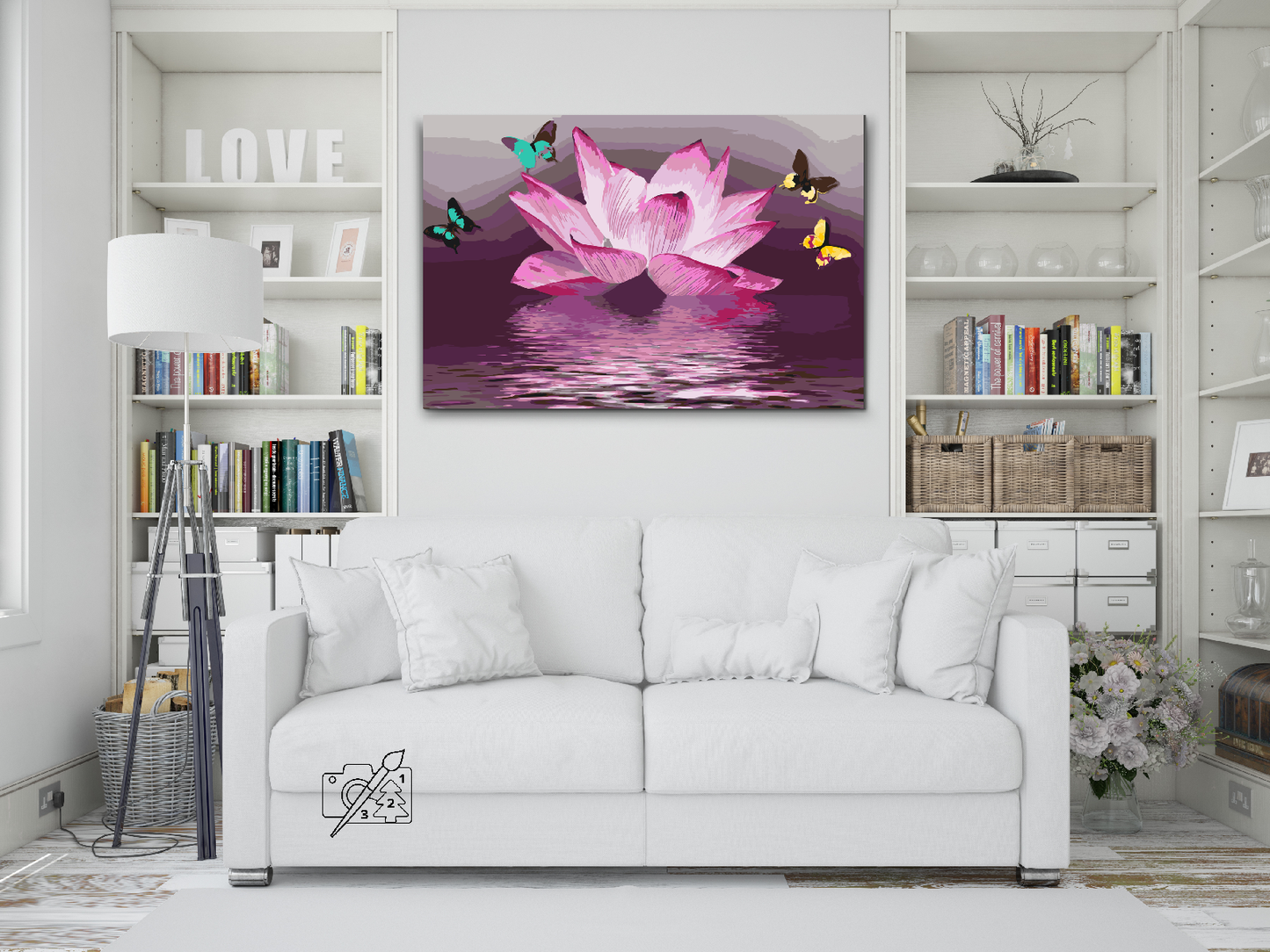 Paint by Numbers - Lotus og Sommerfugl
