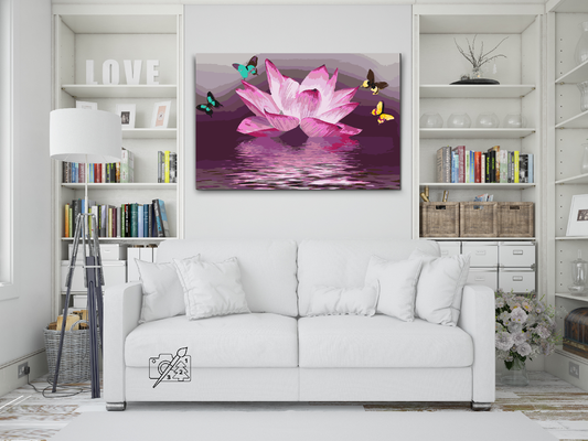 Paint by Numbers - Lotus og Sommerfugl