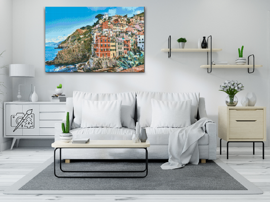 Diamond Painting - Huse ved kysten