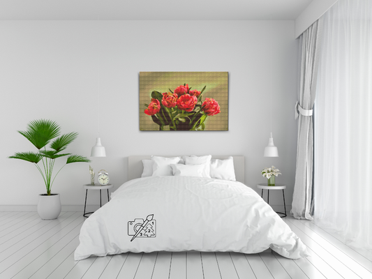 Diamond Painting - Buket røde tulipaner