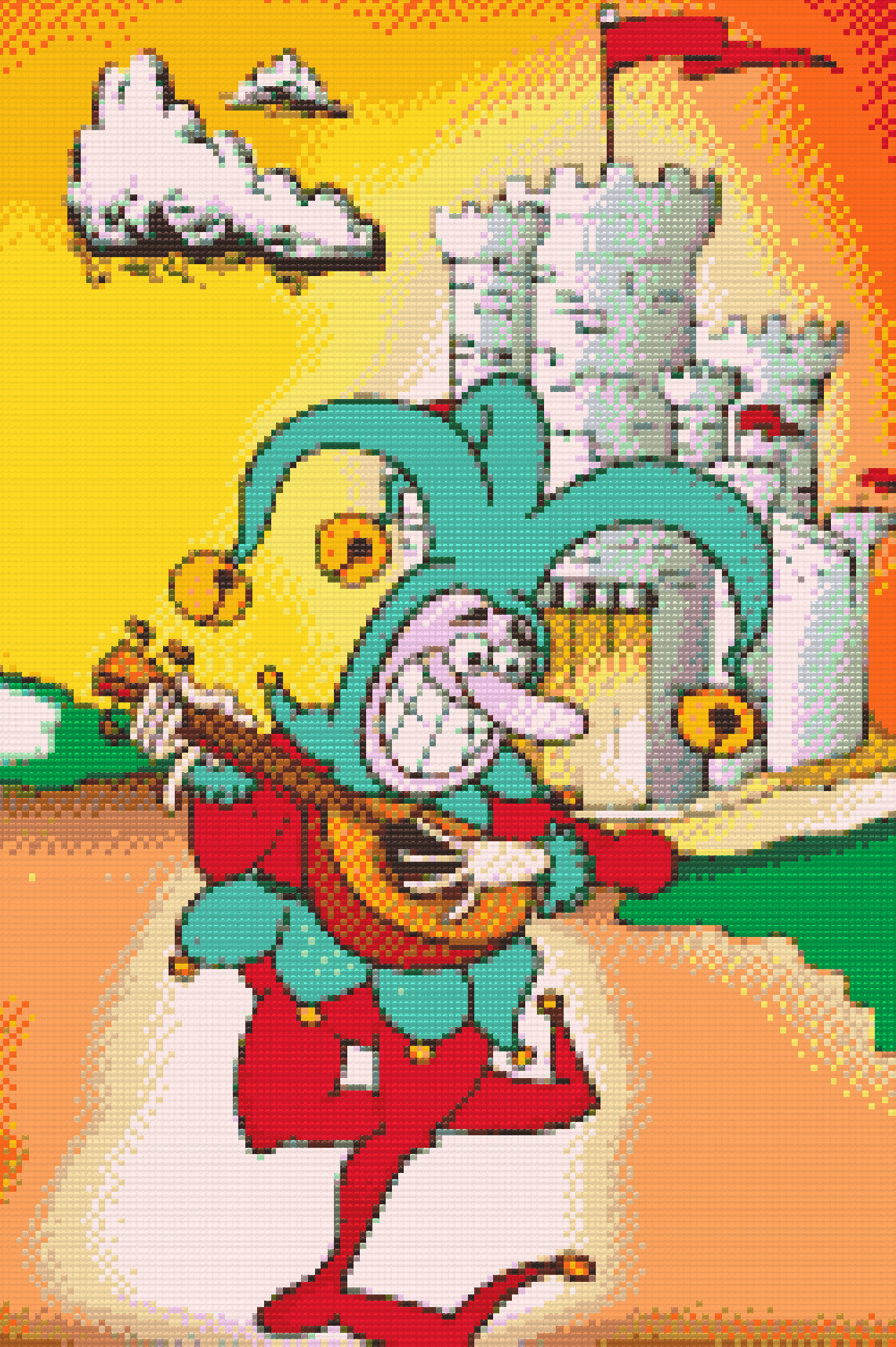 Diamond Painting - Nar, der spiller banjo