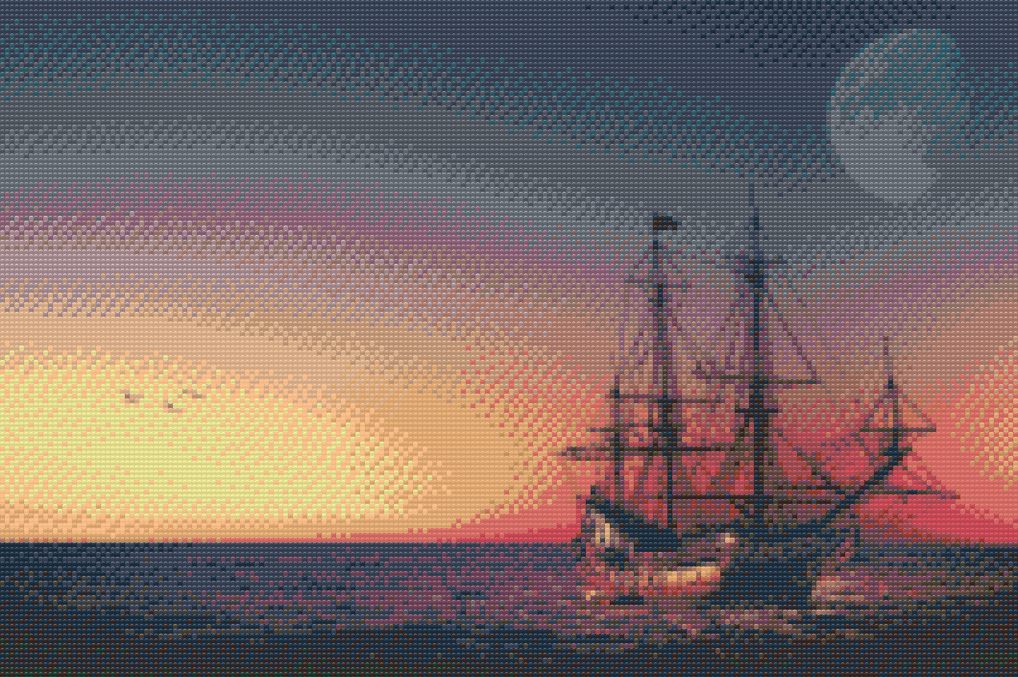Diamond Painting - Sejlads ved solnedgang