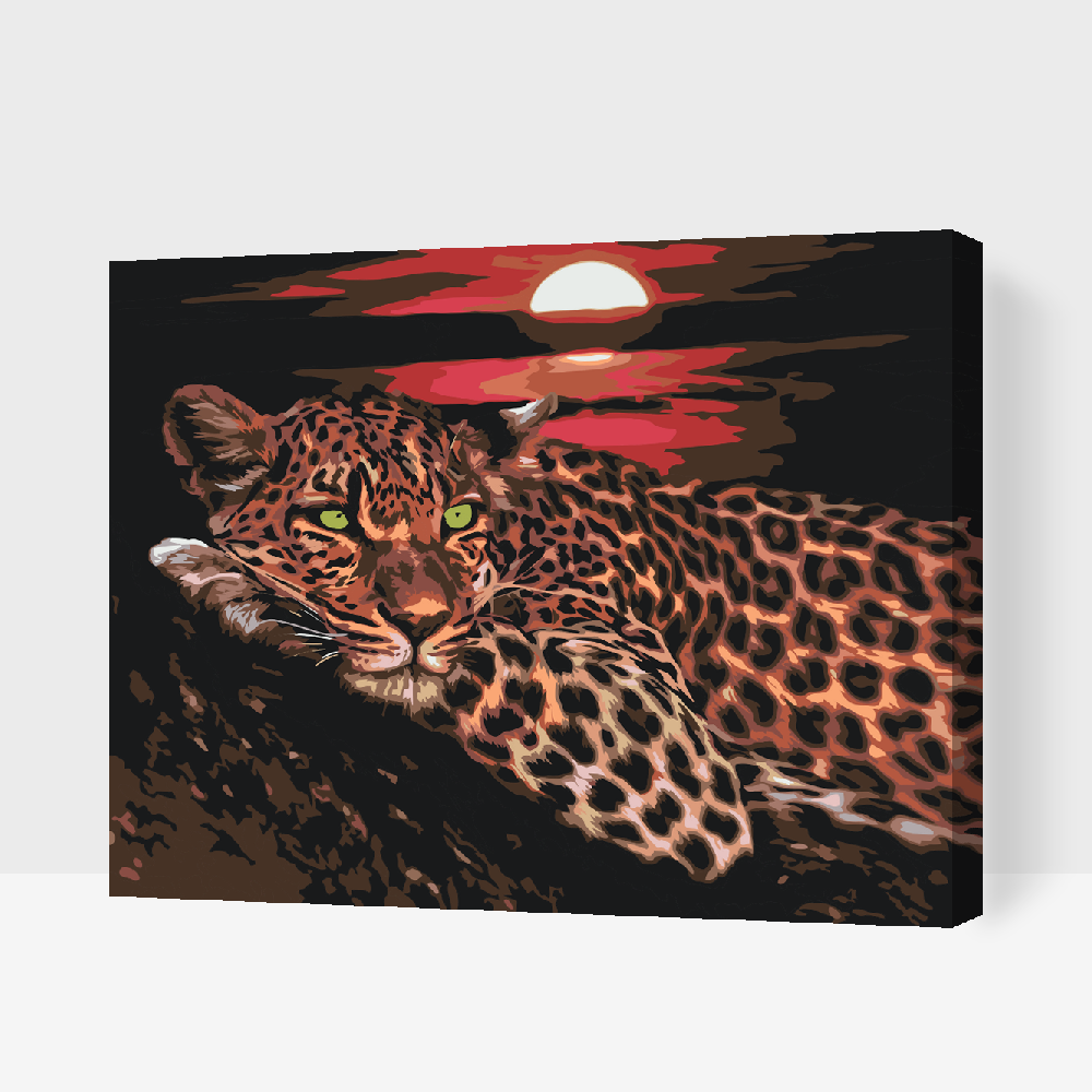 Paint by Numbers - Leopard ved solnedgang