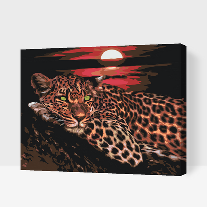 Paint by Numbers - Leopard ved solnedgang