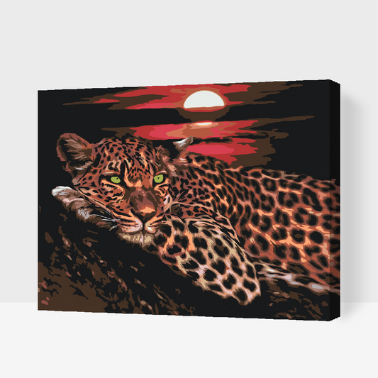 Paint by Numbers - Leopard ved solnedgang