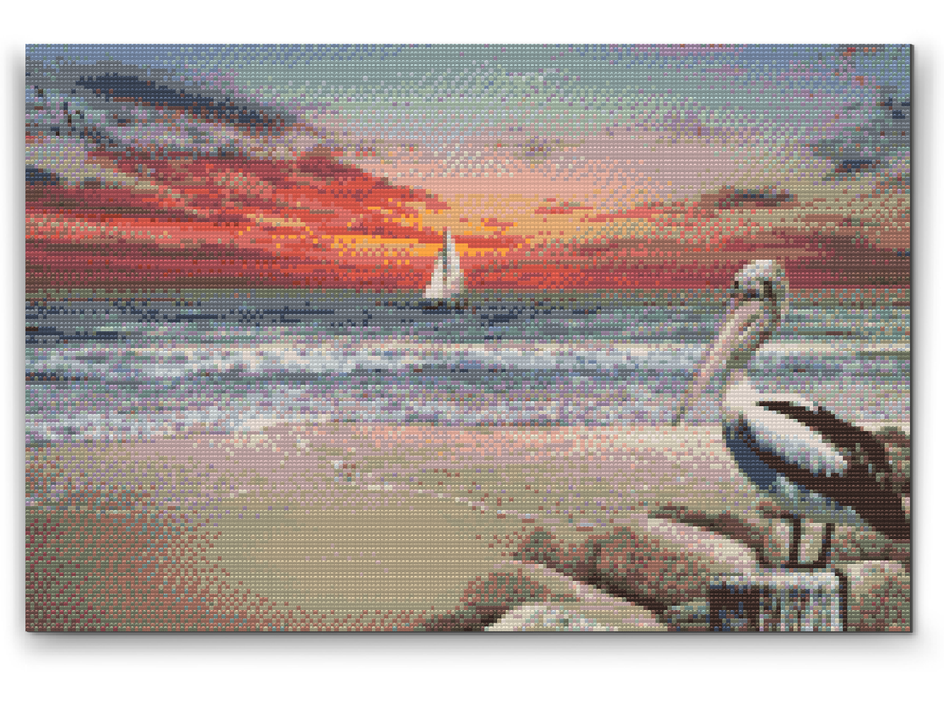 Diamond Painting - Pelican og Boat
