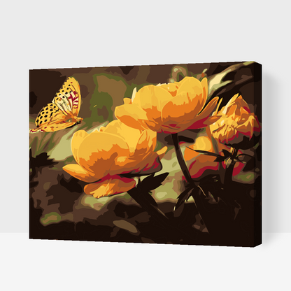 Paint by Numbers - Sommerfugl med blomster