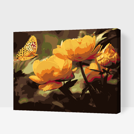 Paint by Numbers - Sommerfugl med blomster