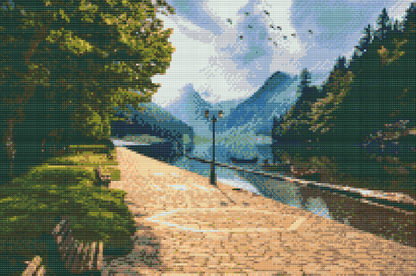 Diamond Painting - Park ved floden