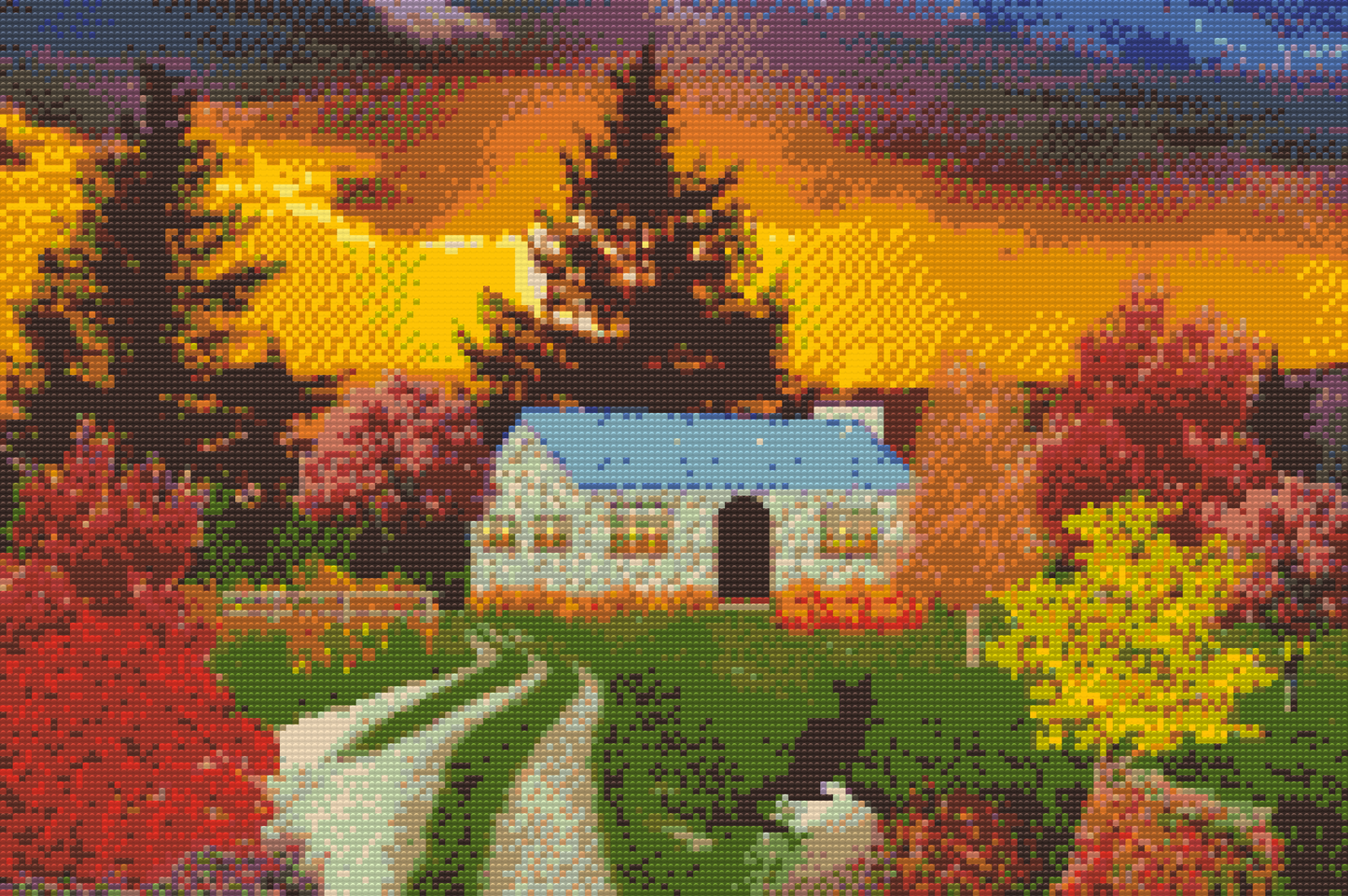 Diamond Painting - Hus i naturen