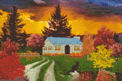 Diamond Painting - Hus i naturen
