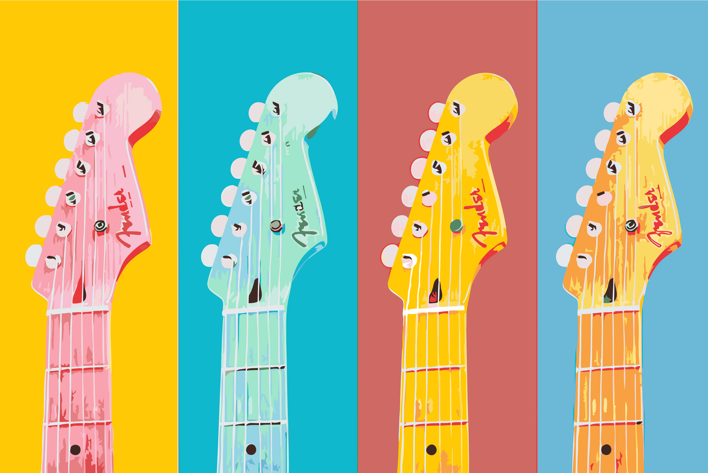 Paint by Numbers - Farverige guitarer