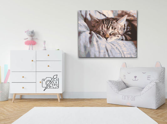 Paint by Numbers - Sleeping Kitty