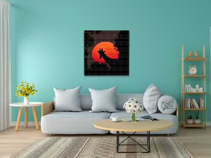 Diamond Painting - Giraf og Rød Måne