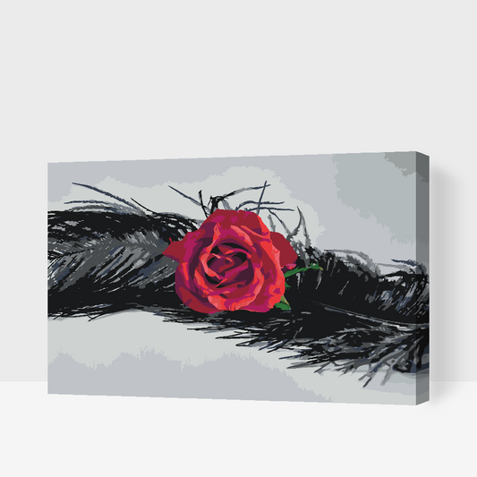Paint by Numbers - Rose i en fjer