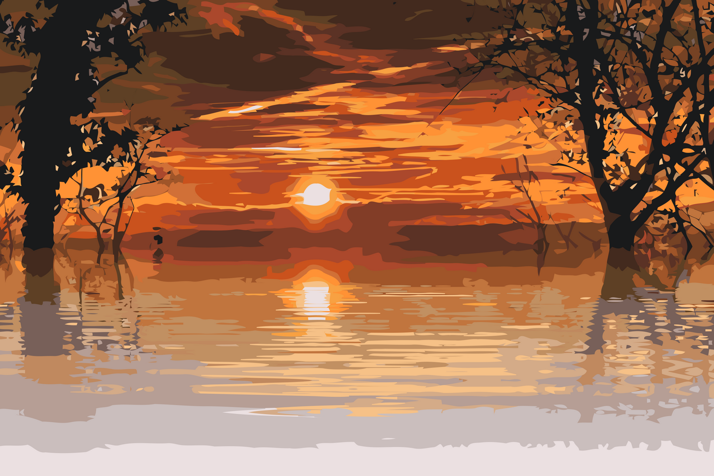 Paint by Numbers - Magisk solnedgang