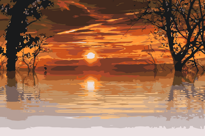 Paint by Numbers - Magisk solnedgang