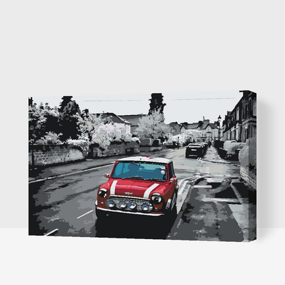 Paint by Numbers - Minicooper på vejen