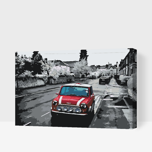 Paint by Numbers - Minicooper på vejen
