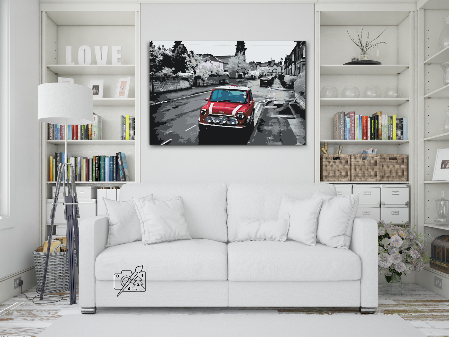 Paint by Numbers - Minicooper på vejen
