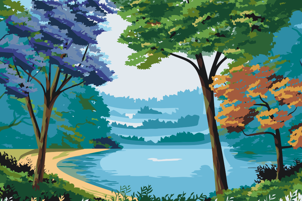Paint by Numbers - Farverig natur