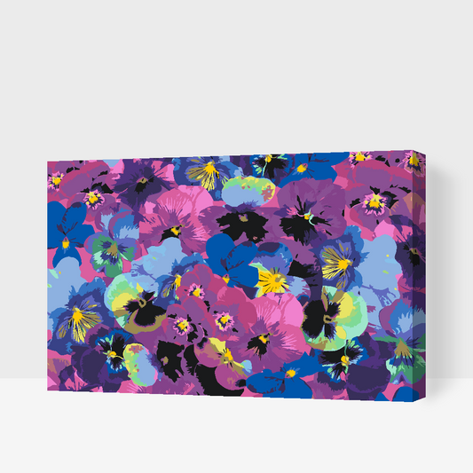 Paint by Numbers - Farverige stedmoderblomster