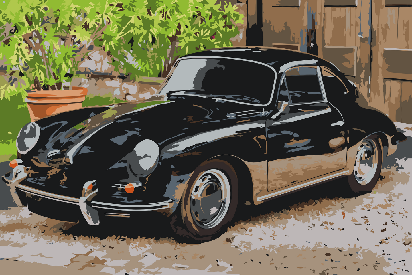 Paint by Numbers - Gamle Porsche