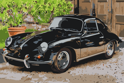 Paint by Numbers - Gamle Porsche