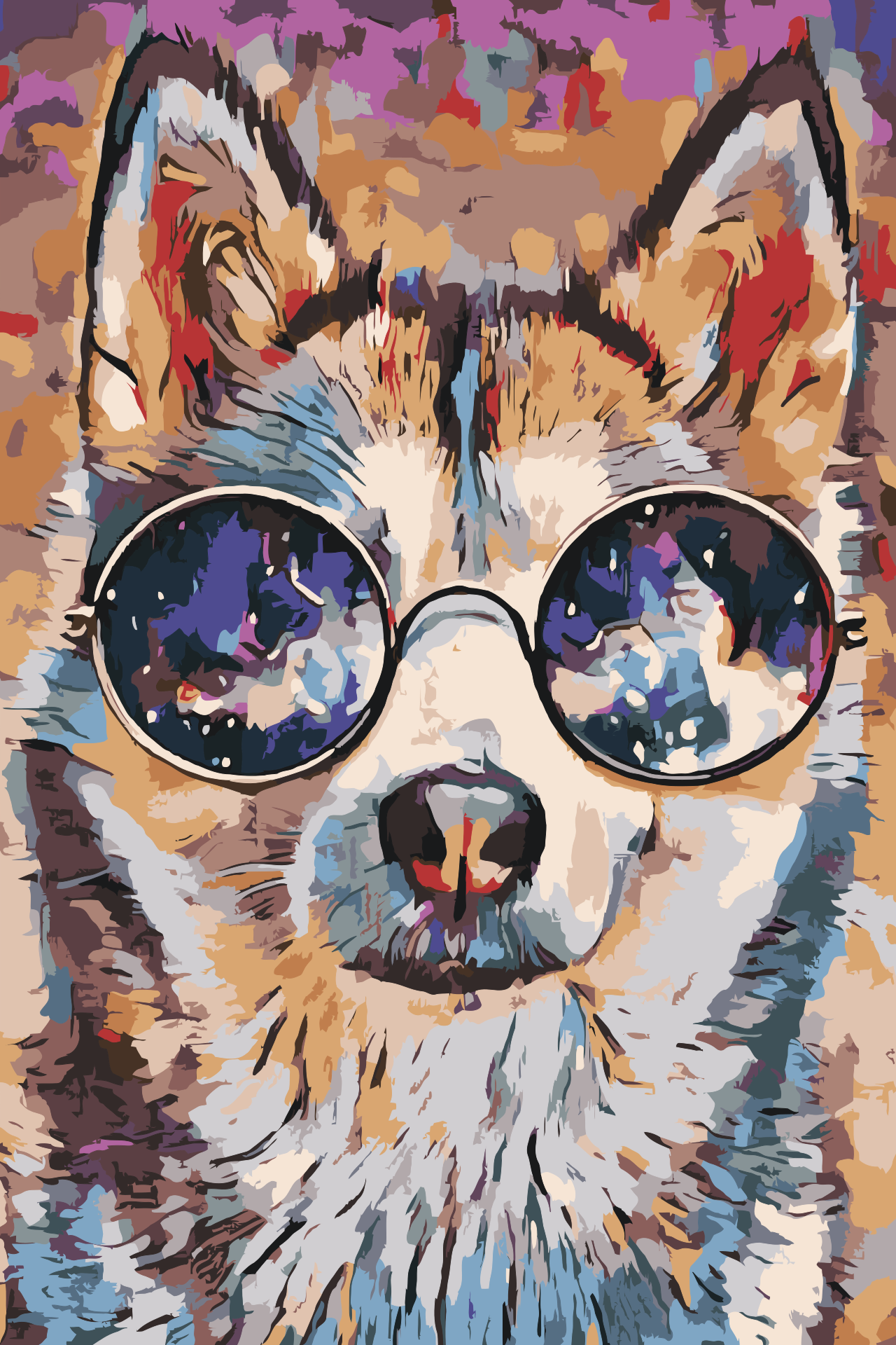 Paint by Numbers - Husky med briller