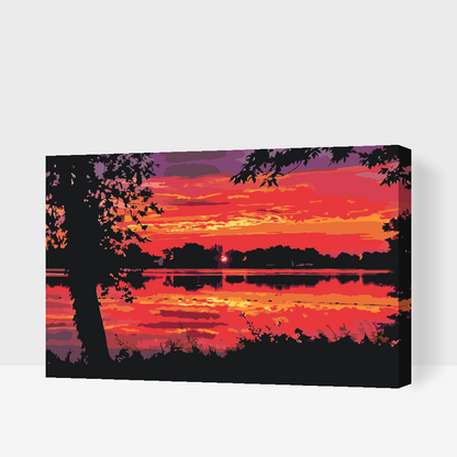 Paint by Numbers - Rød solnedgang