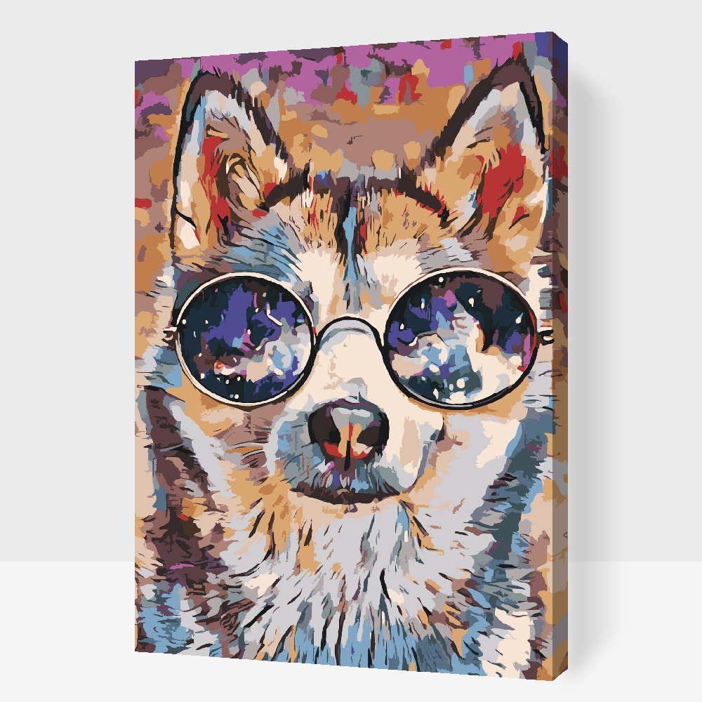 Paint by Numbers - Husky med briller