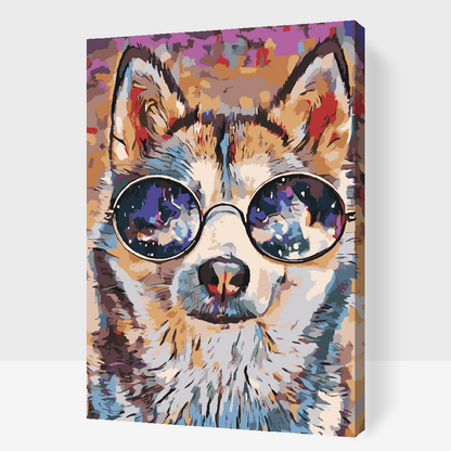 Paint by Numbers - Husky med briller