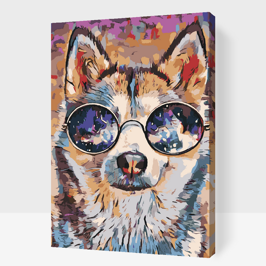 Paint by Numbers - Husky med briller