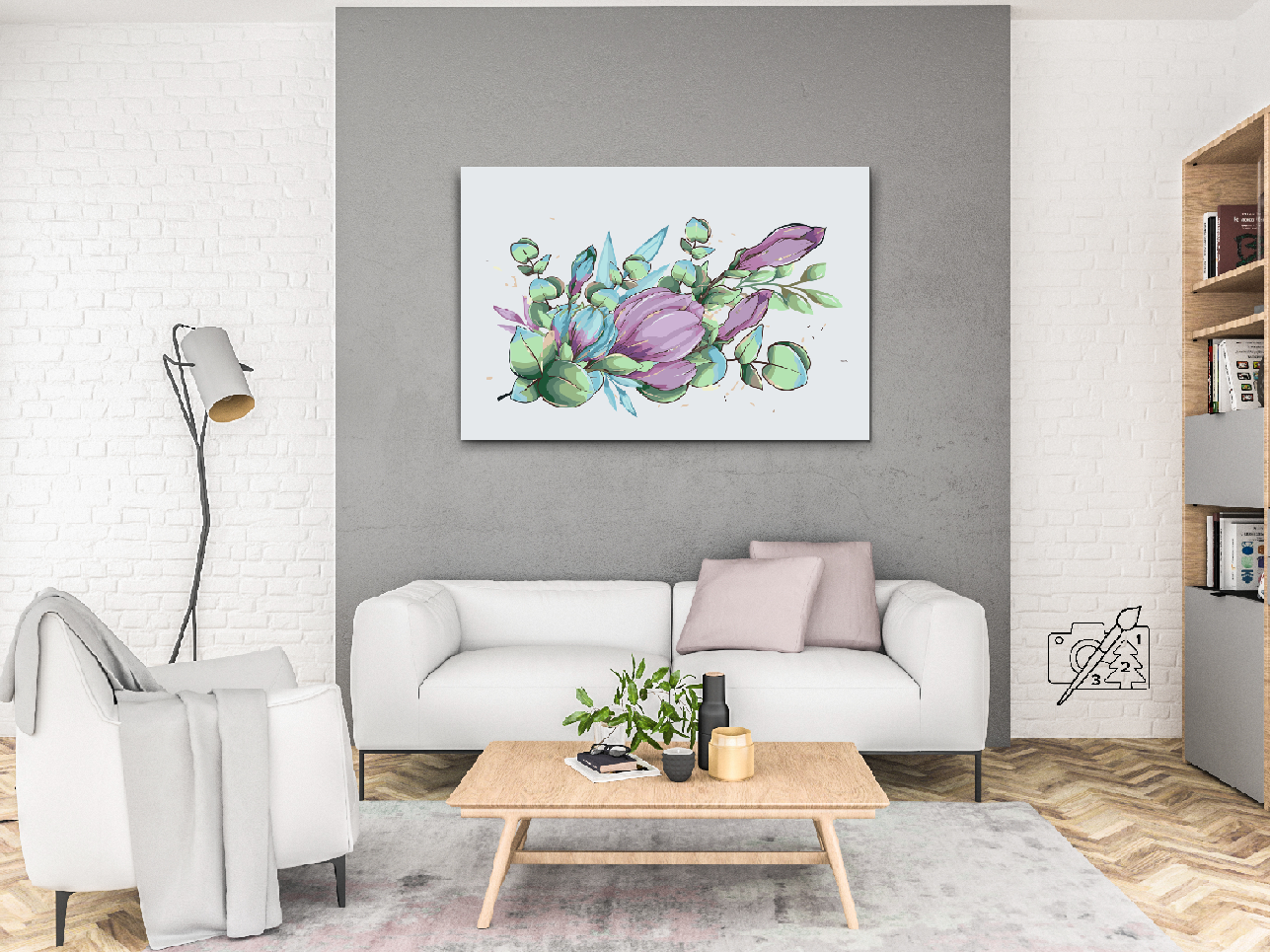 Paint by Numbers - Lilla blomster