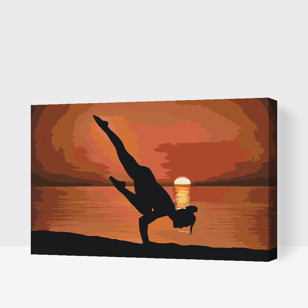 Paint by Numbers - Yoga på stranden