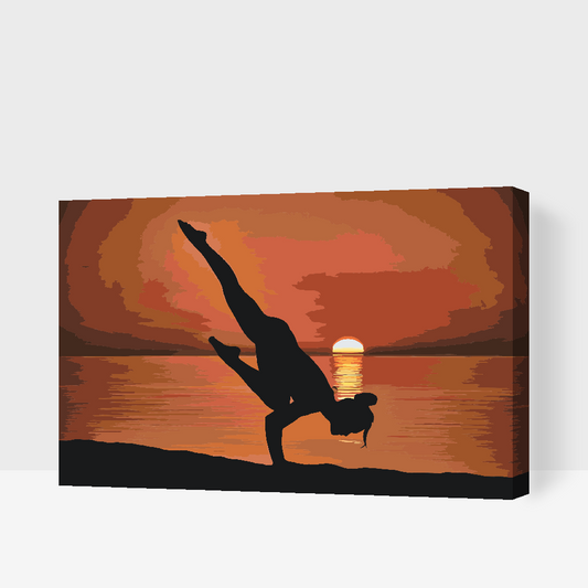 Paint by Numbers - Yoga på stranden