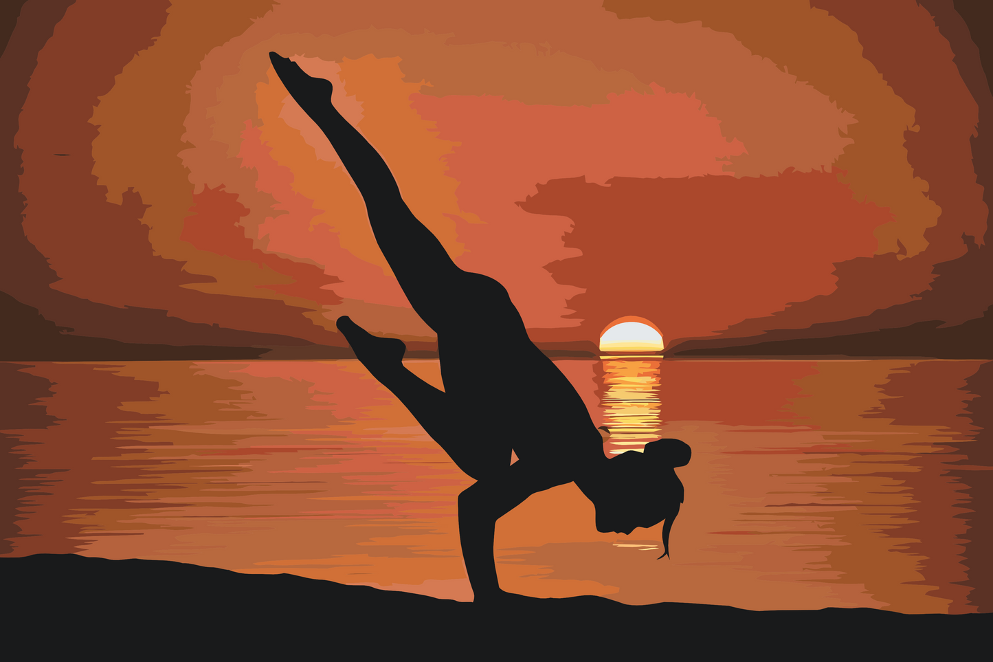 Paint by Numbers - Yoga på stranden