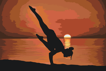 Paint by Numbers - Yoga på stranden