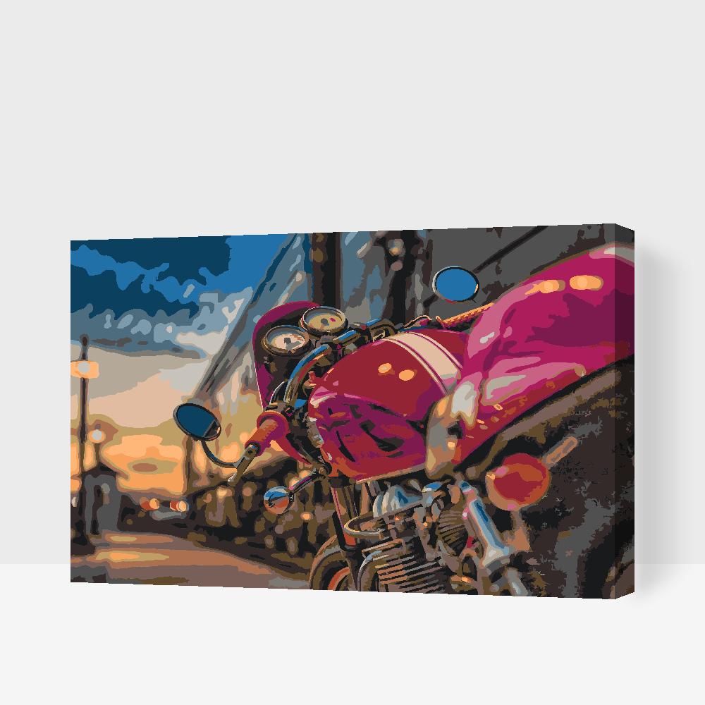 Paint by Numbers - Skinnende motorcykel
