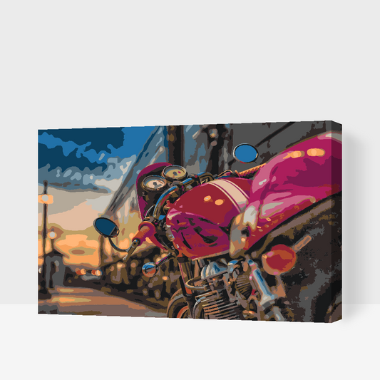 Paint by Numbers - Skinnende motorcykel