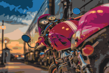 Paint by Numbers - Skinnende motorcykel