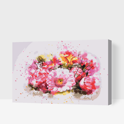 Paint by Numbers - Buket lyserøde blomster