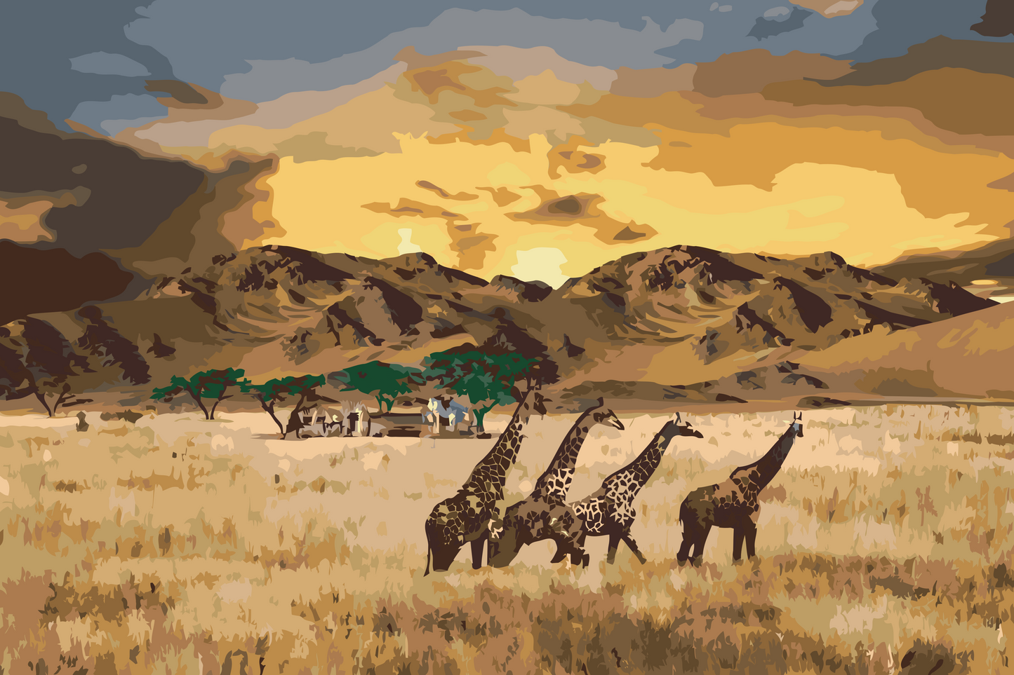 Paint by Numbers - Giraffsafari