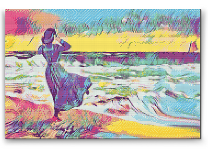 Diamond Painting - Damen på stranden