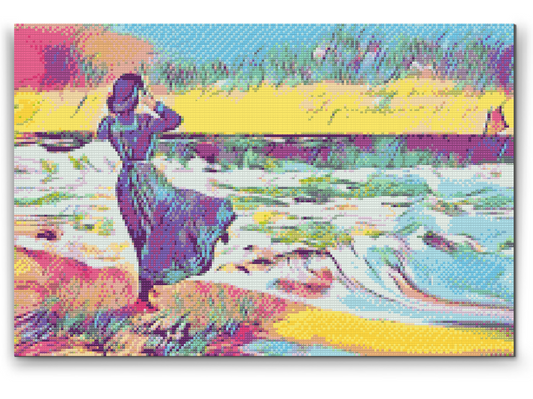 Diamond Painting - Damen på stranden