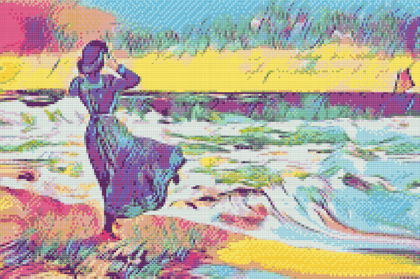 Diamond Painting - Damen på stranden