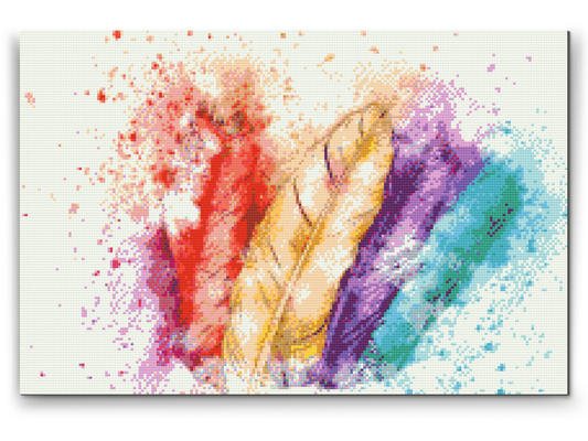 Diamond Painting - Farverige fjer