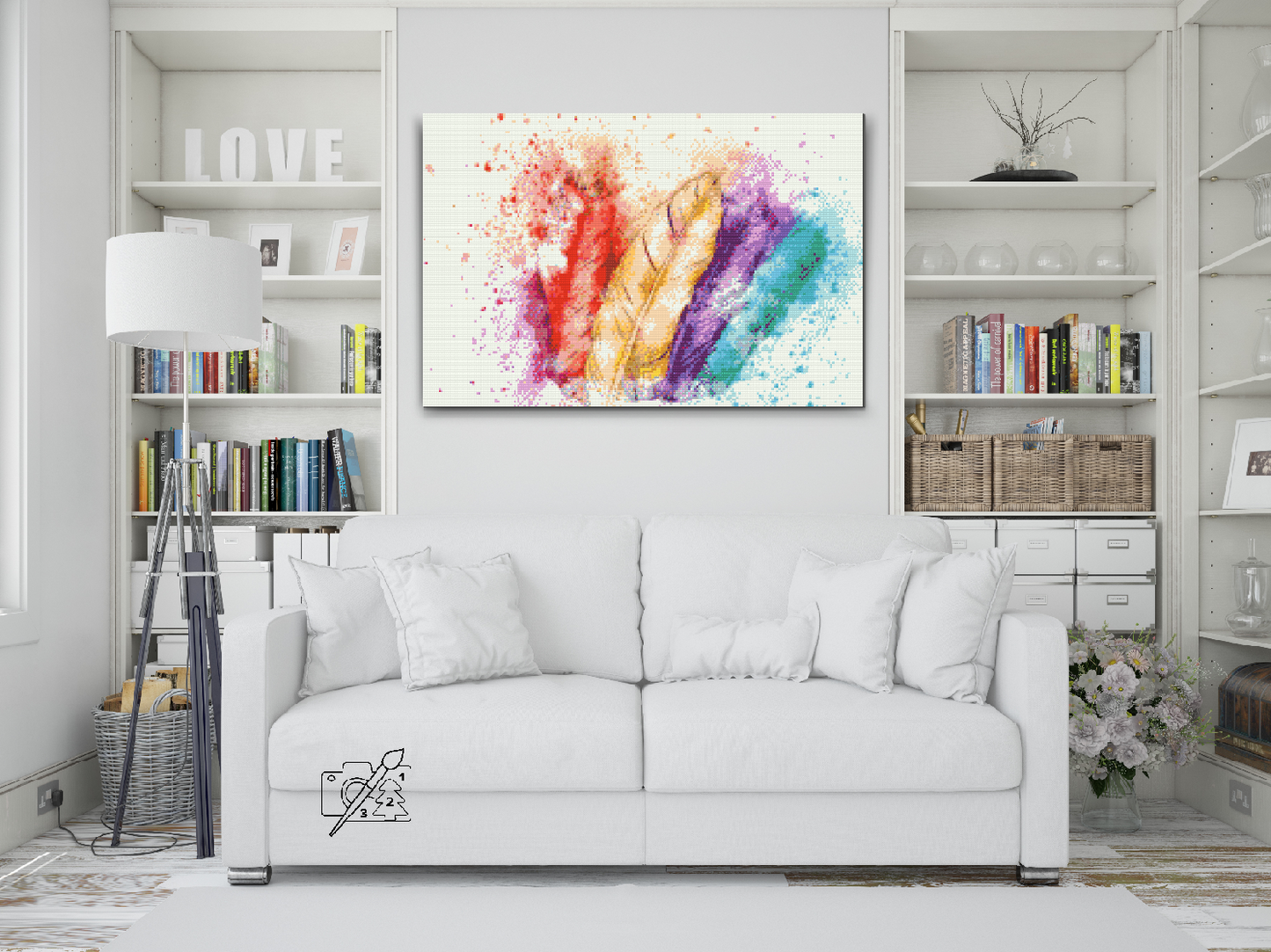 Diamond Painting - Farverige fjer