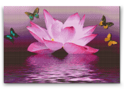 Diamond Painting - Lotus og Sommerfugl